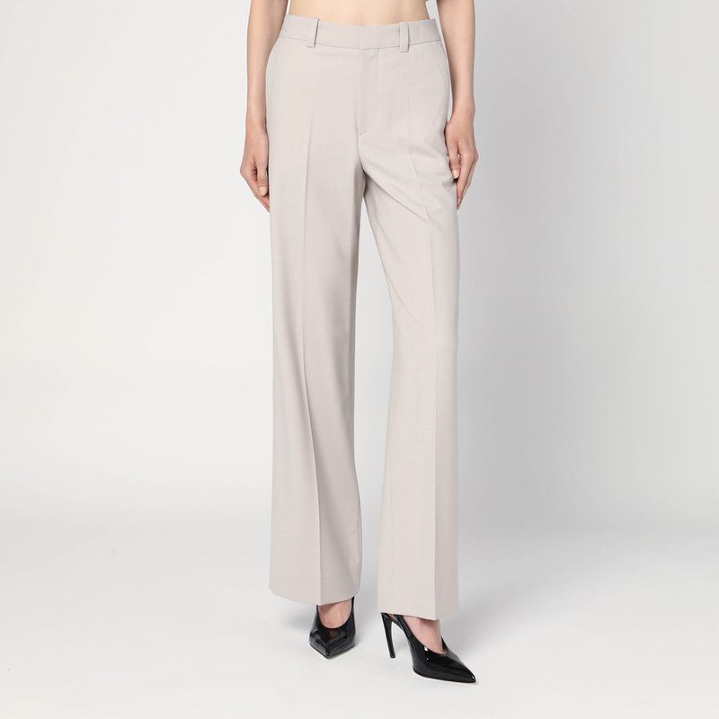 パンツ VICTORIA BECKHAM PUMICE-COLOURED TROUSERS IN WOOL BLEND VICTORIA BECKHAM Pinstriped wool wide-leg pants | NET-A-PORTER