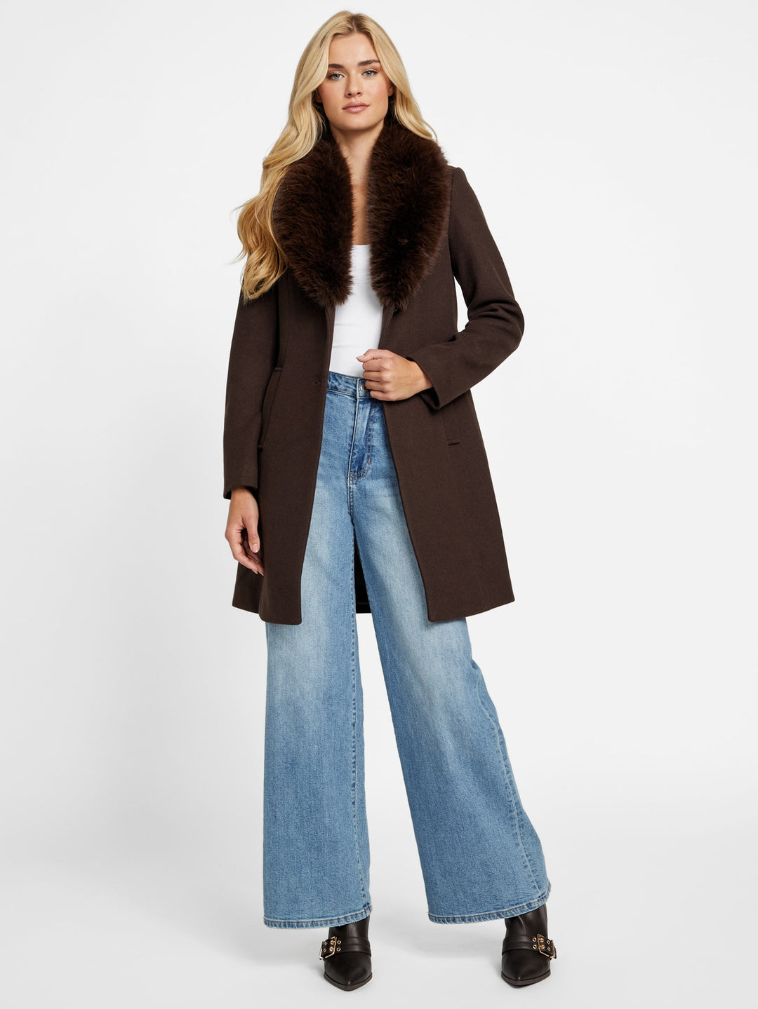 Guess Factory Cheryl Faux-Fur Coat | ShopSimon