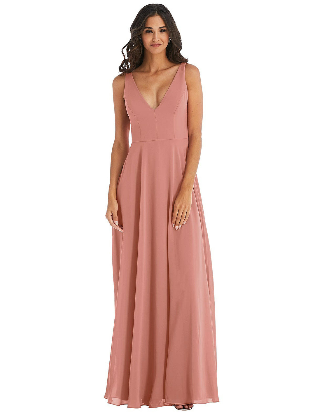 sachin and babi light blue dress & Other Stories pleated chiffon maxi dress with deep v-back in black main image 1