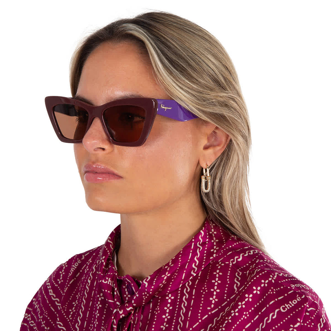 Salvatore Ferragamo Pink Cat Eye Ladies Sunglasses Sf929s 209 55