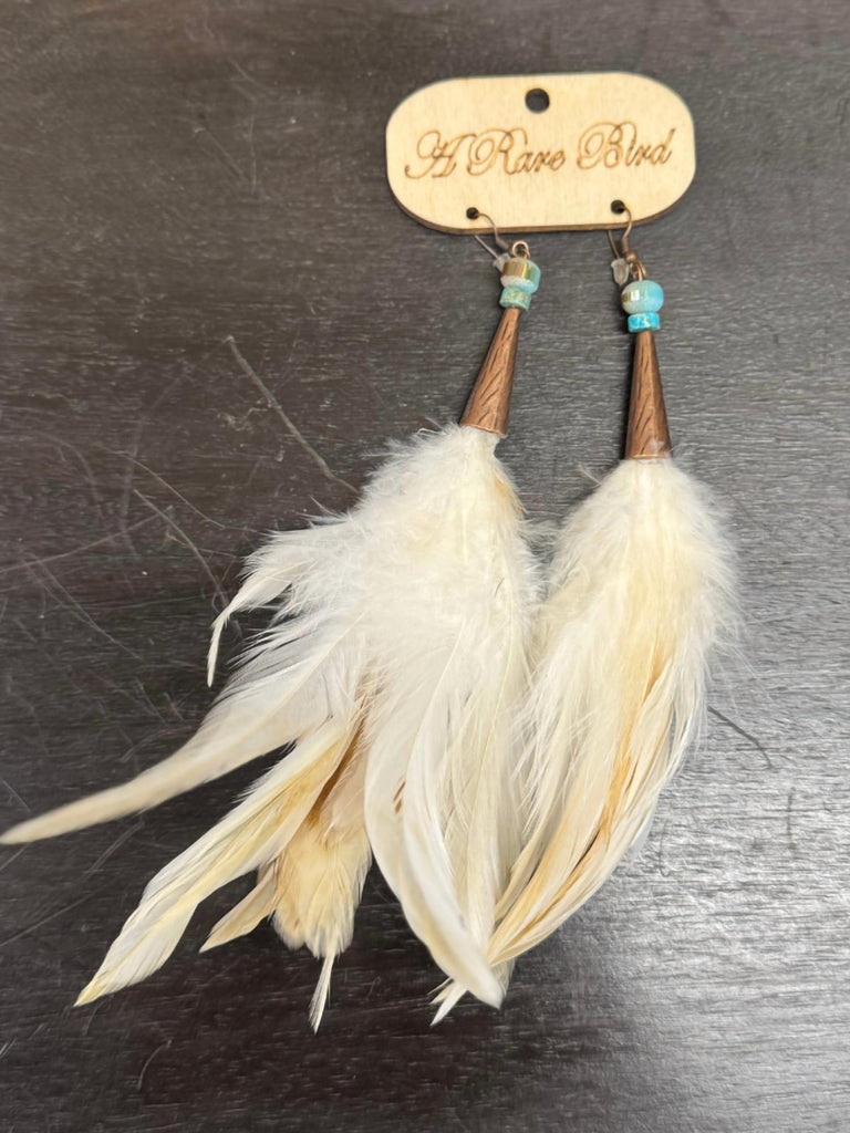A Rare Bird Women's Feather Earrings In White ShopSimon