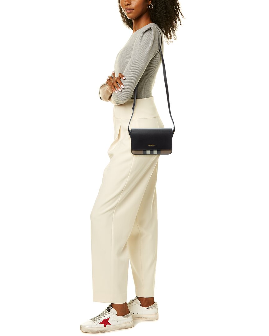 Burberry Check Canvas & Leather Shoulder Bag | ShopSimon