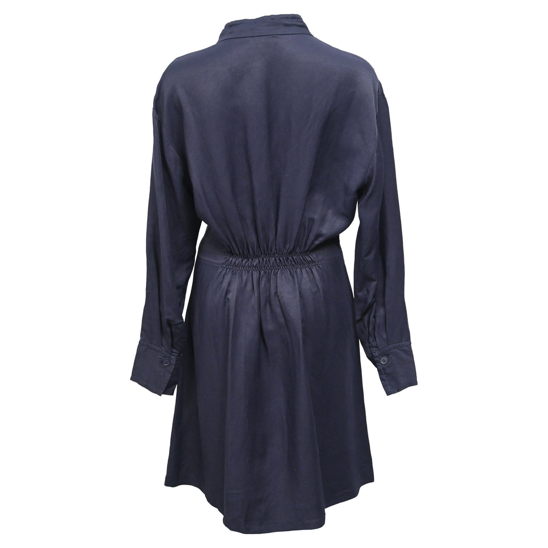 sandro blue shirt dress Shirt dress with elastic