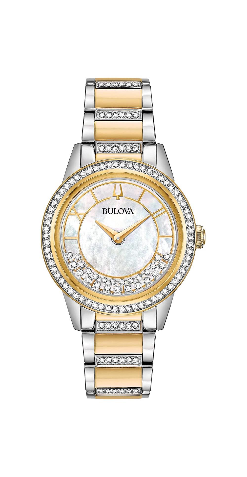Bulova Turnstyle Crystal Two-tone Ladies Watch | ShopSimon display picture 2