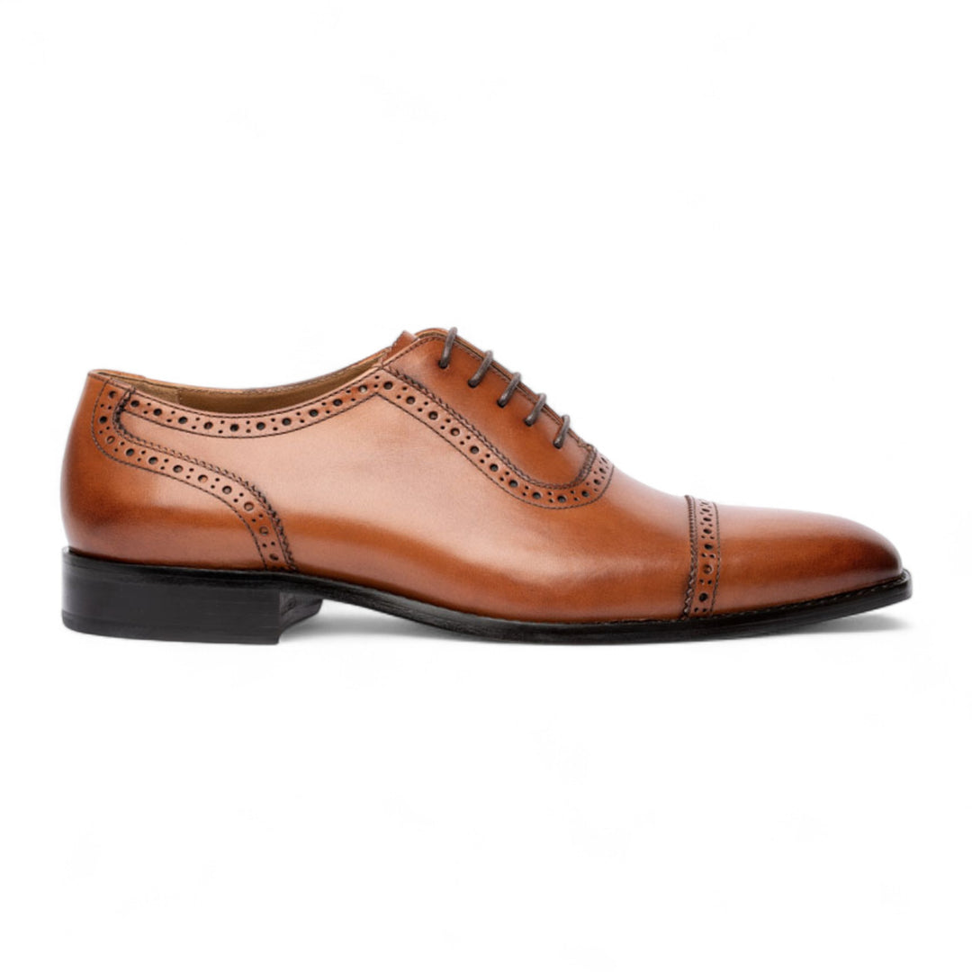 Chapman & Moore Tan Leather Oxford Brogue Mens UK 8/ US9 Preppy Business Casual brown-leather-chapman-moore-  main image 4
