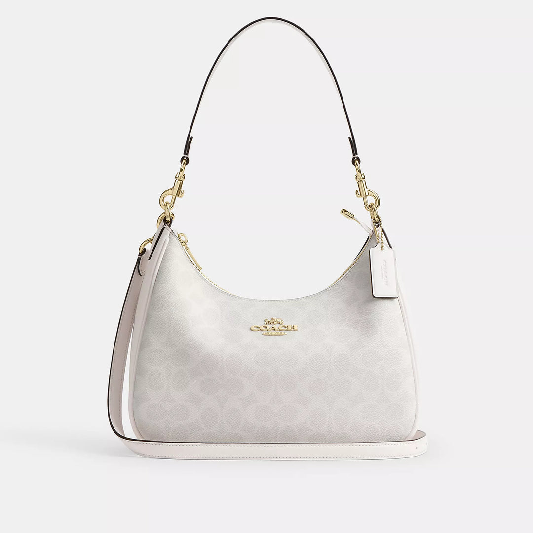 美品 Coach Hobo Hand Bag Signature White Coach Outlet Teri Hobo Bag In Signature Canvas | ShopSimon