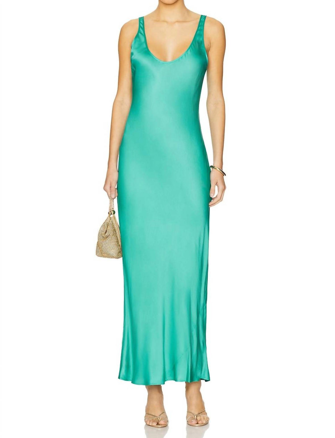 L'Agence Akiya Tank Dress In Bright Jade