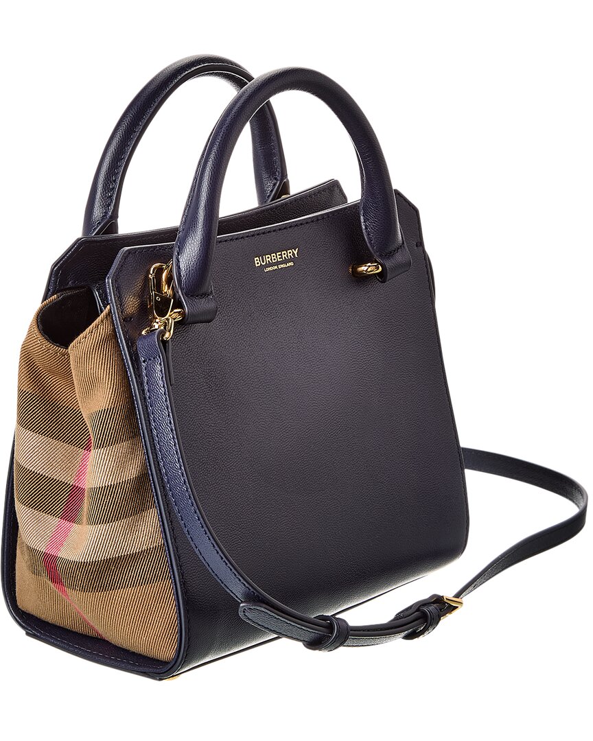 Burberry Banwell Check Canvas & Leather Satchel | ShopSimon