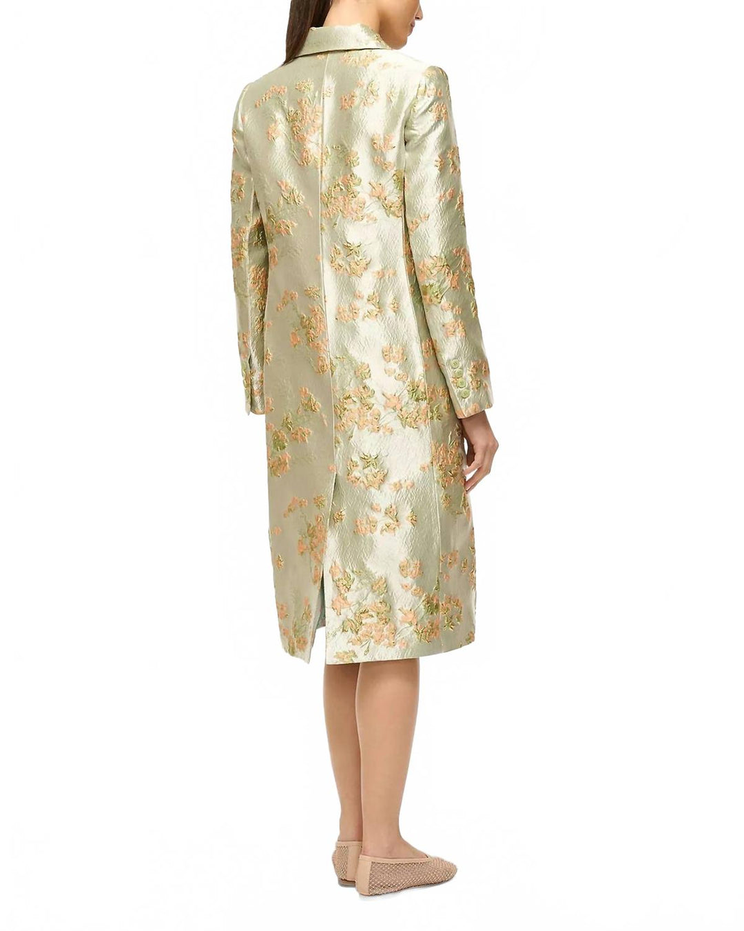 staud garden dress metallic bloom STAUD Antoinette Coat In Metallic Bloom