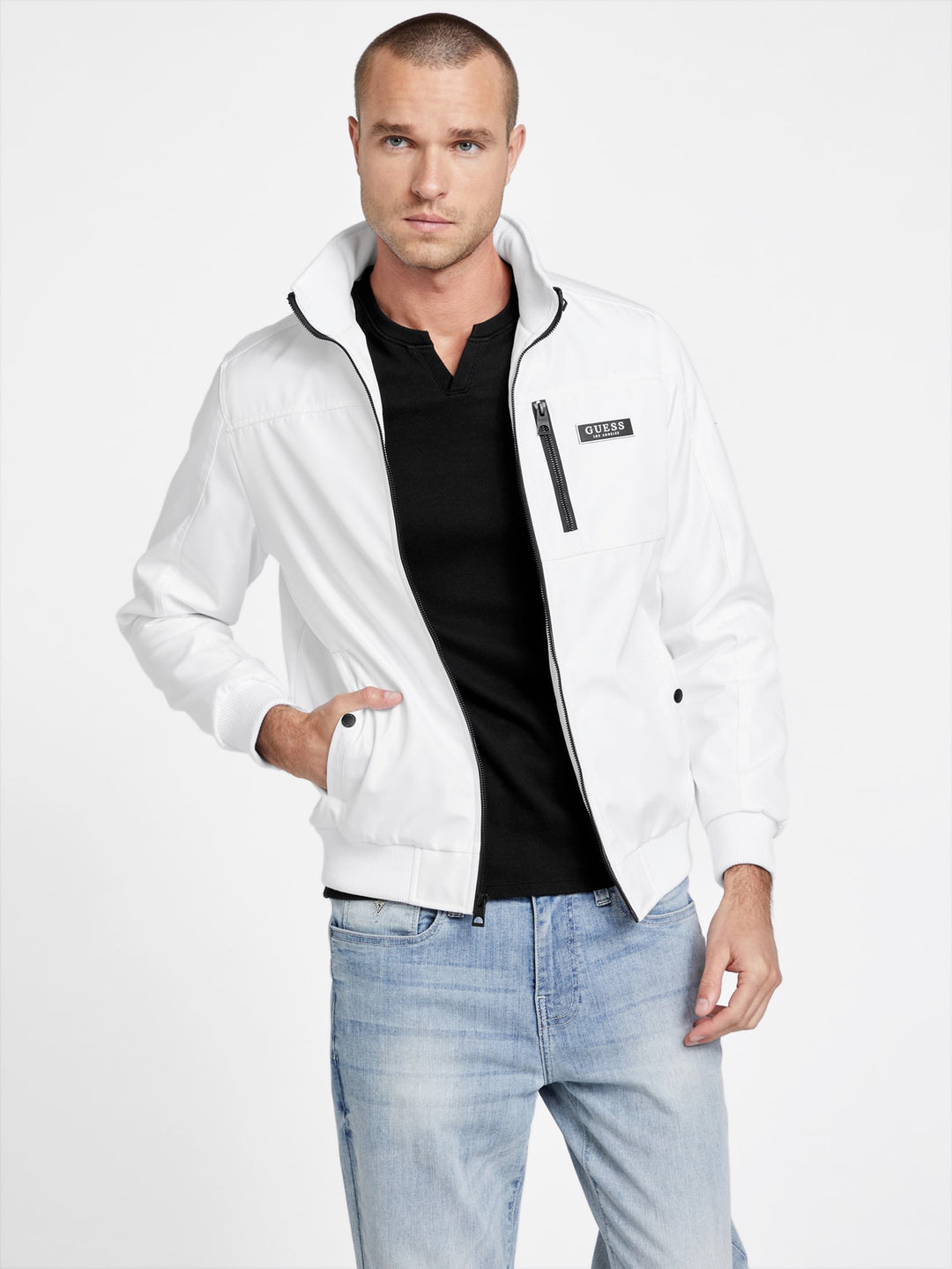 Puffer Jacket Men Guess Hooded Varsity Jacket Guess Georges