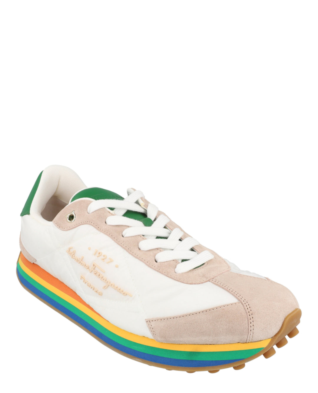 Salvatore Ferragamo Iggy Mixed Media Sneakers | ShopSimon display picture 2