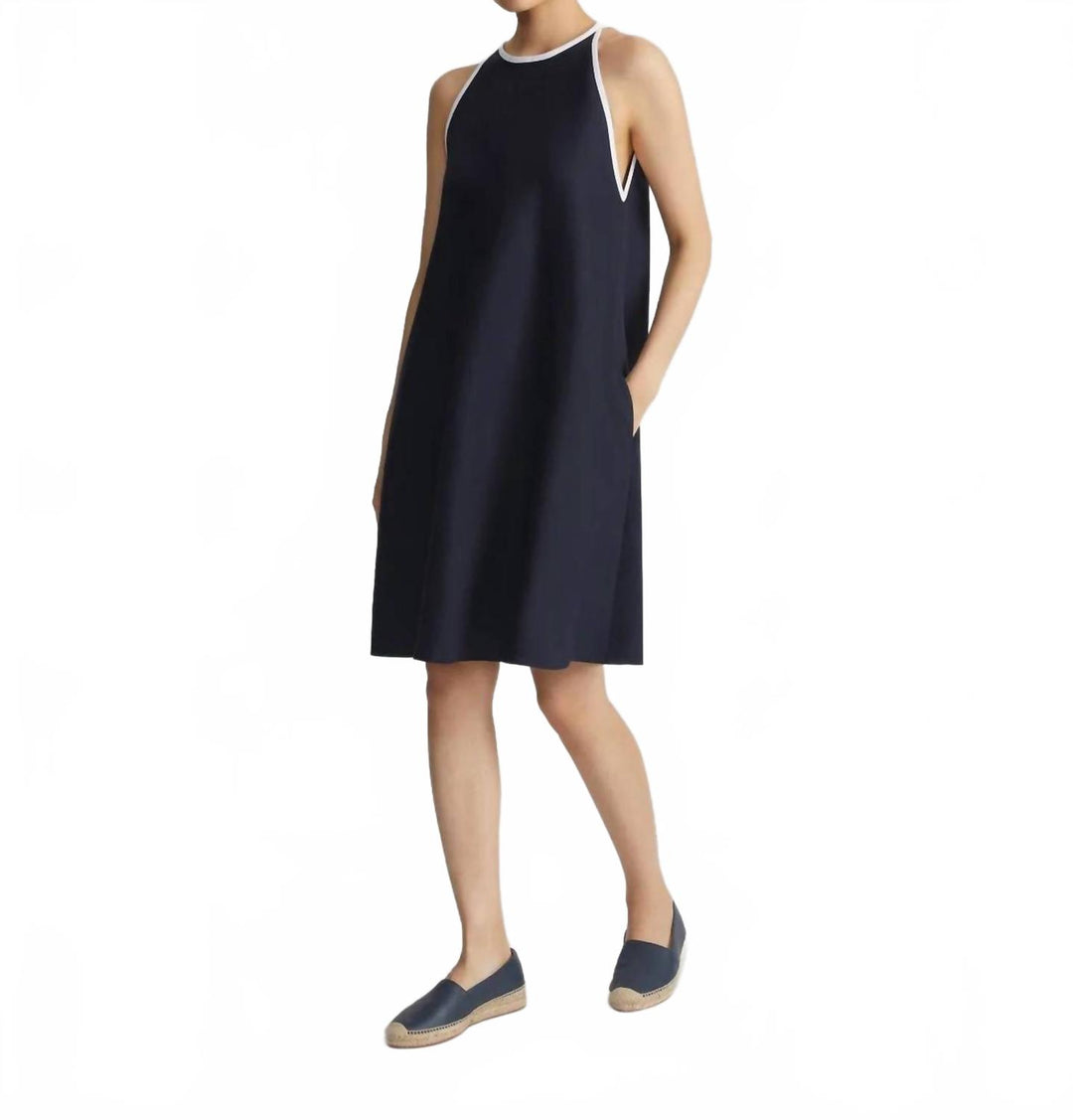 Lafayette 148 Linen Tipped Swing Dress In Ink | ShopSimon Lafayette 148 Linen Tipped Swing Dress In Ink | ShopSimon