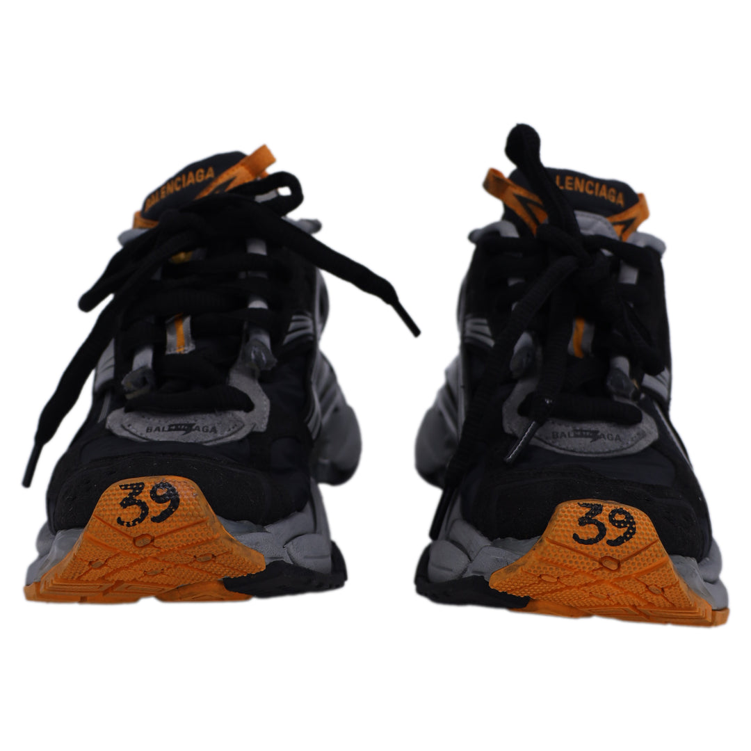 Balenciaga Runner Sneakers In Black Orange Polyurethane | ShopSimon