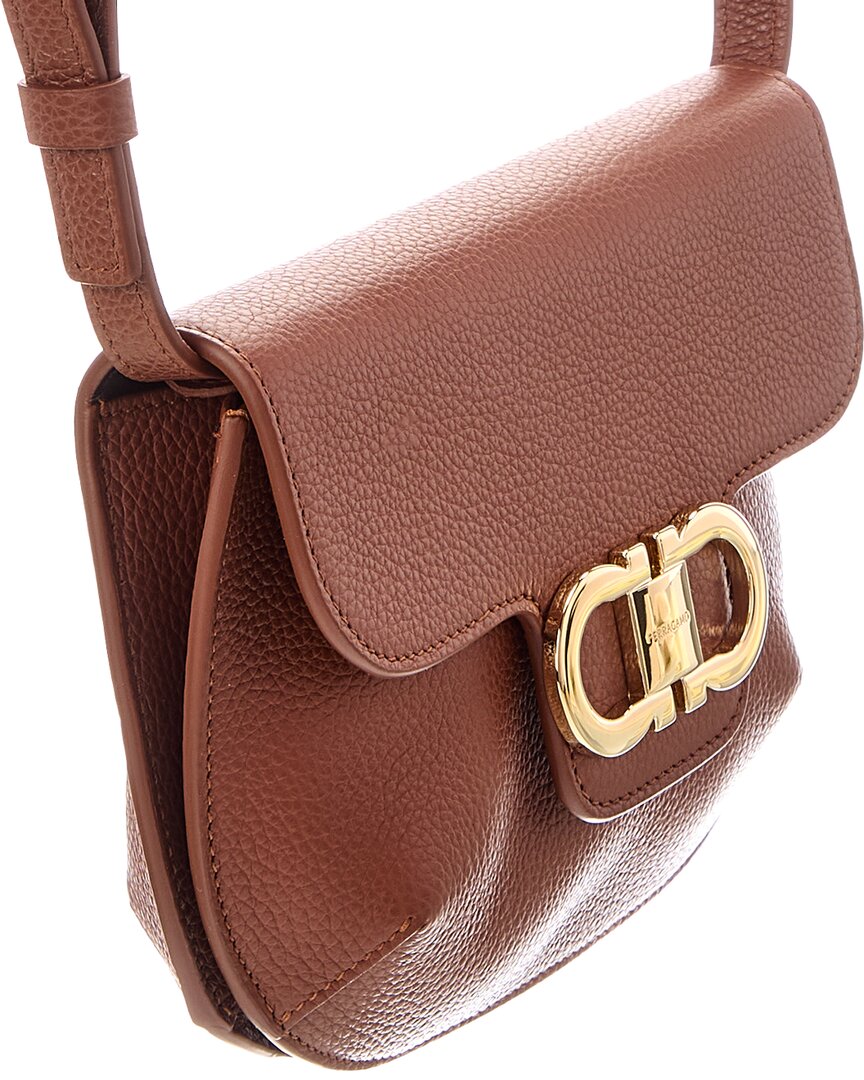 Salvatore Ferragamo Ferragamo Gancini Leather Shoulder Bag | ShopSimon