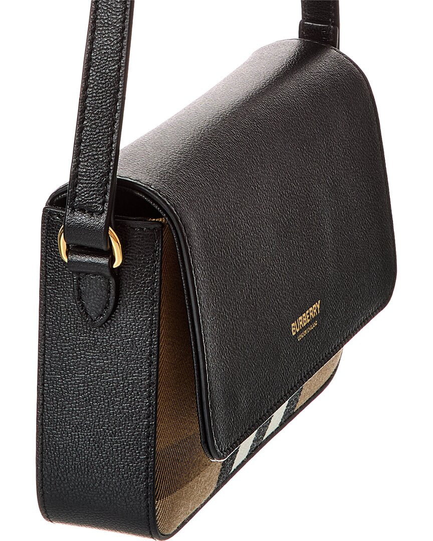 Burberry Check Canvas & Leather Crossbody | ShopSimon