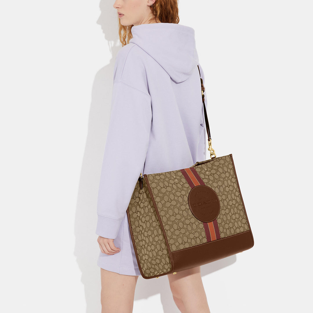 Coach Outlet Dempsey Tote 40 In Signature Jacquard With Stripe And