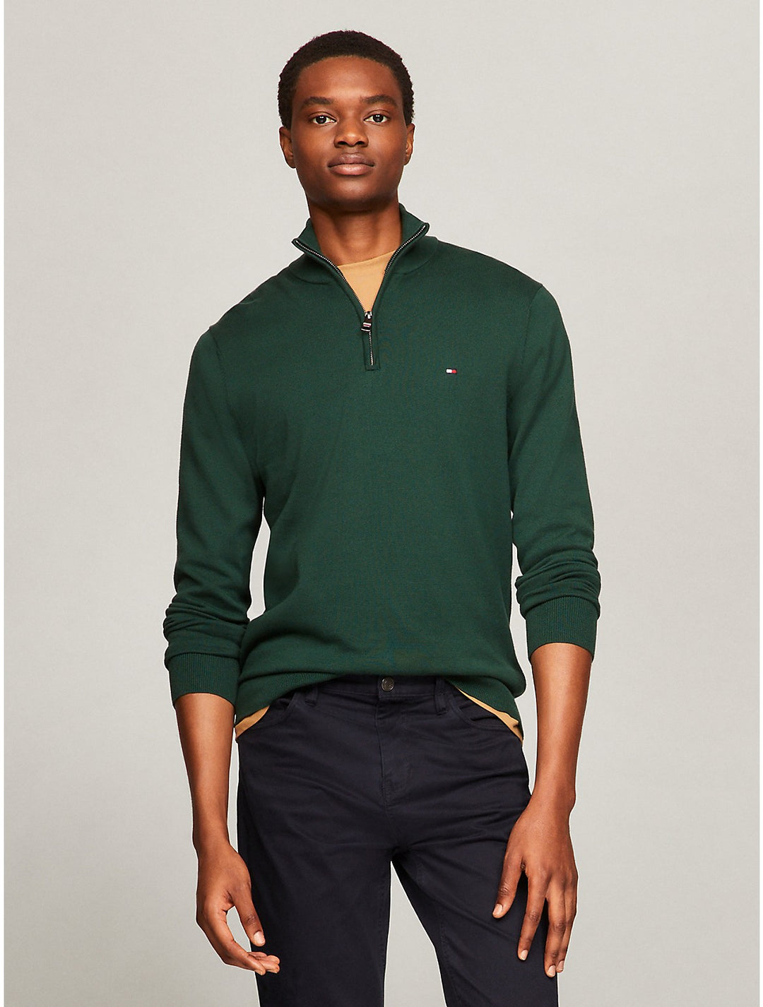 Tommy Hilfiger Men's Flag Logo Quarter-zip Sweater | ShopSimon