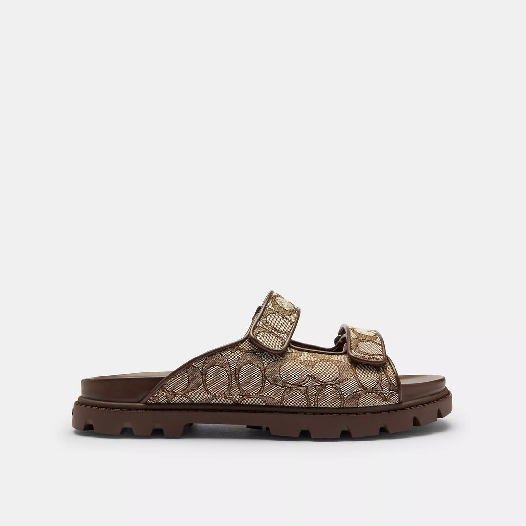 COACH サンダル Coach Outlet Double Banded Sandal In Signature Jacquard | ShopSimon