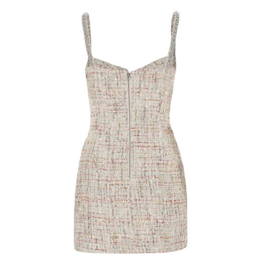 self portrait plumetis mini dress Self Portrait Self-Portrait Pastel Boucle Mini Dress