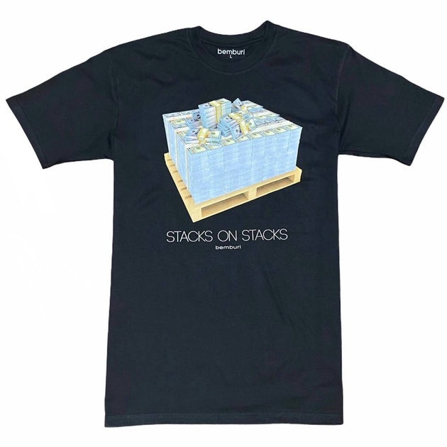 Bemburi Men's Stacks On Stack T Shirt In Black | ShopSimon