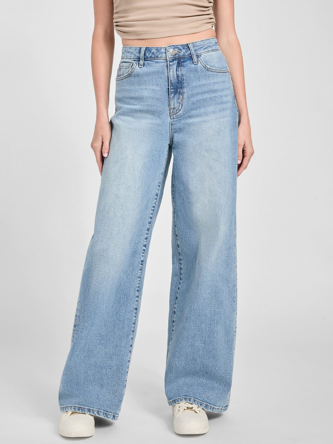 Guess Factory Lisbeth Wide Leg Denim Pants | ShopSimon
