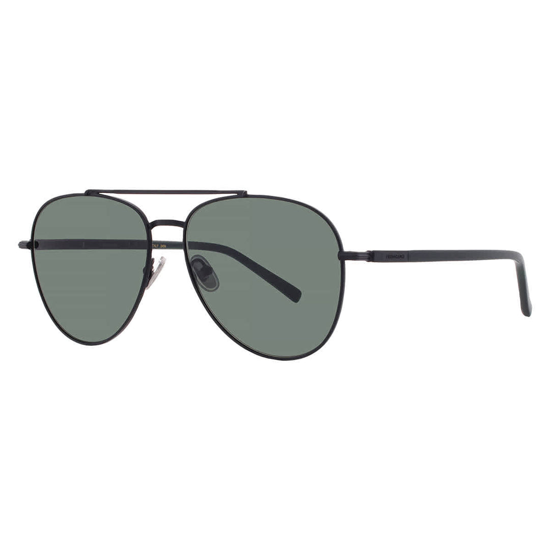 Salvatore Ferragamo ラムレザージャケット ダークグリーン Salvatore Ferragamo Ferragamo Green Pilot Men's Sunglasses SF316S