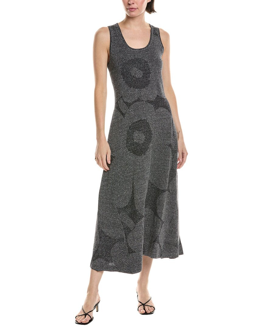 open lace back dress Marimekko Hiipia Unikko Linen-blend Maxi Dress