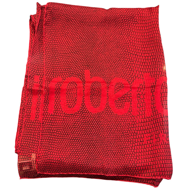 Cavalli Roberto Python Print Silk Scarf | ShopSimon