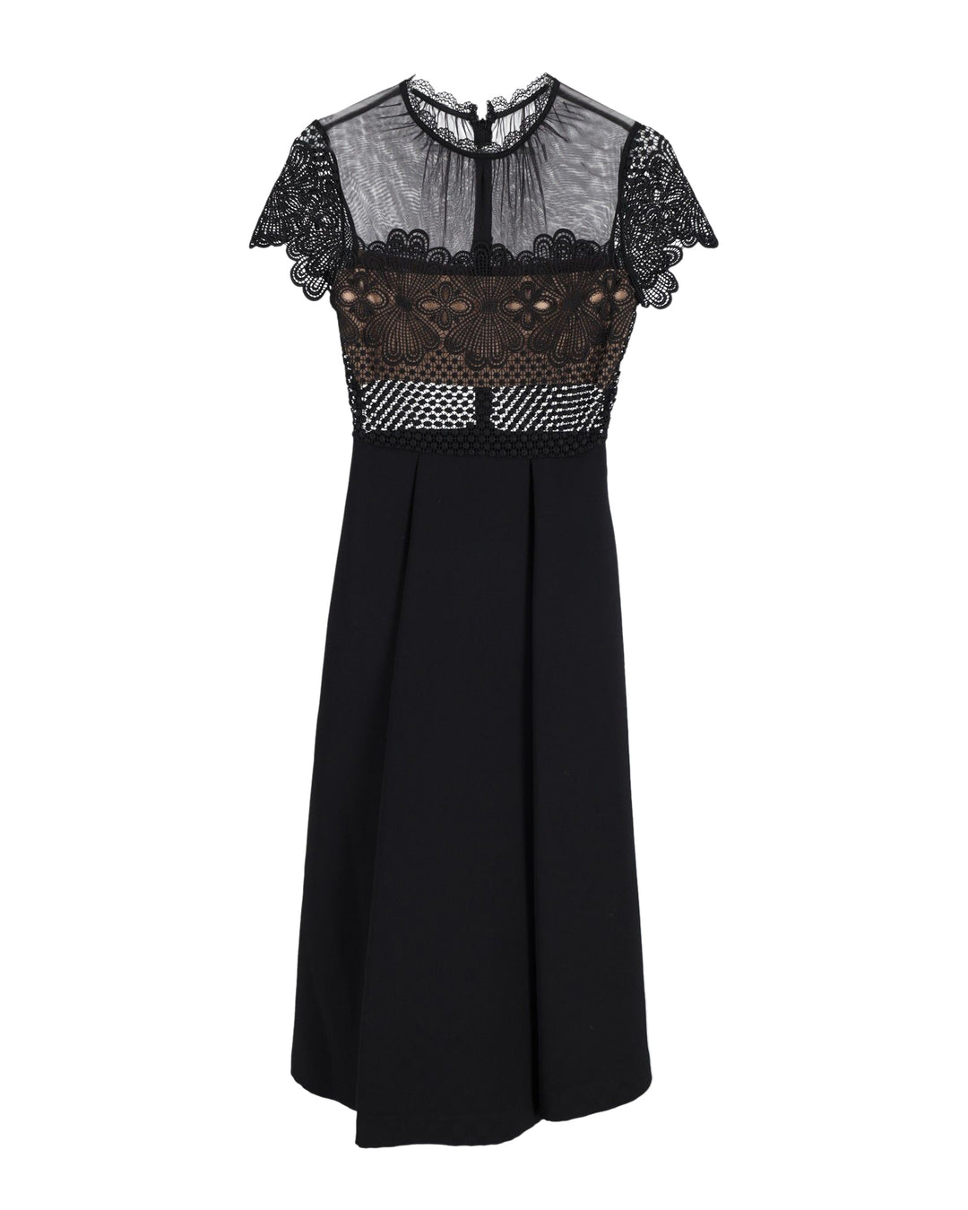 Self-Portrait Felicia Embroidered Lace Midi Dress In Black Polyester |  ShopSimon