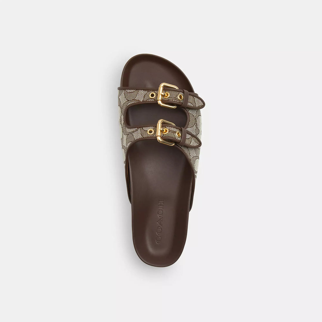 Coach Outlet Two Band Buckle Sandal In Signature Jacquard | ShopSimon