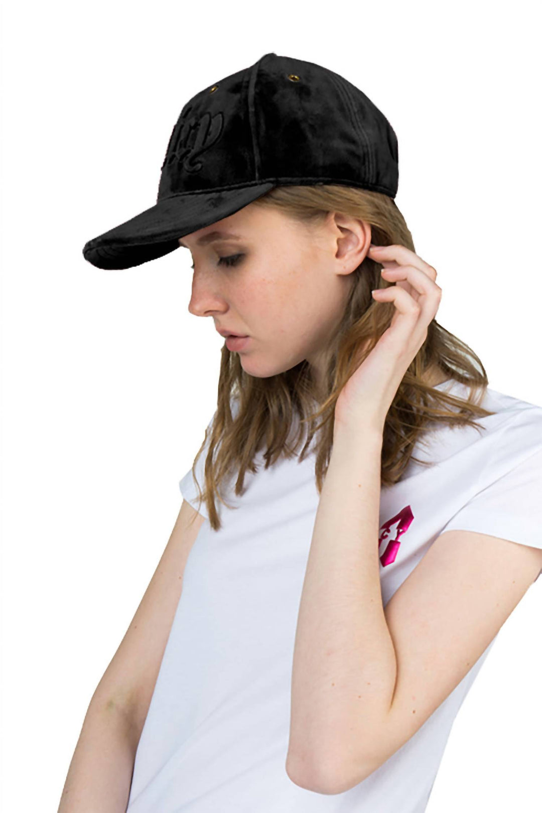Juicy Couture Velvet Logo Cap In Black | ShopSimon display picture 3