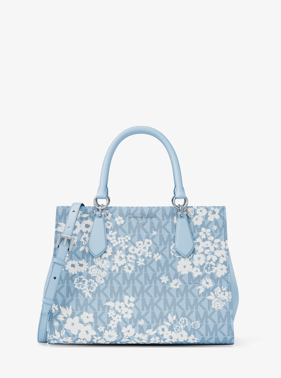 Michael Kors Outlet Marilyn Medium Printed Signature Logo Satchel
