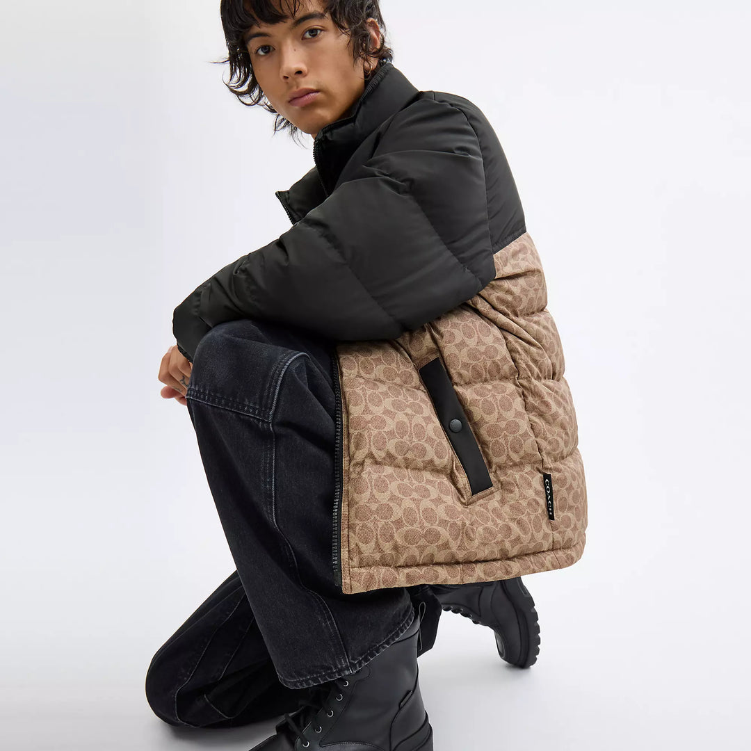Coach Outlet Signature Down Jacket In Recycled Polyester | ShopSimon