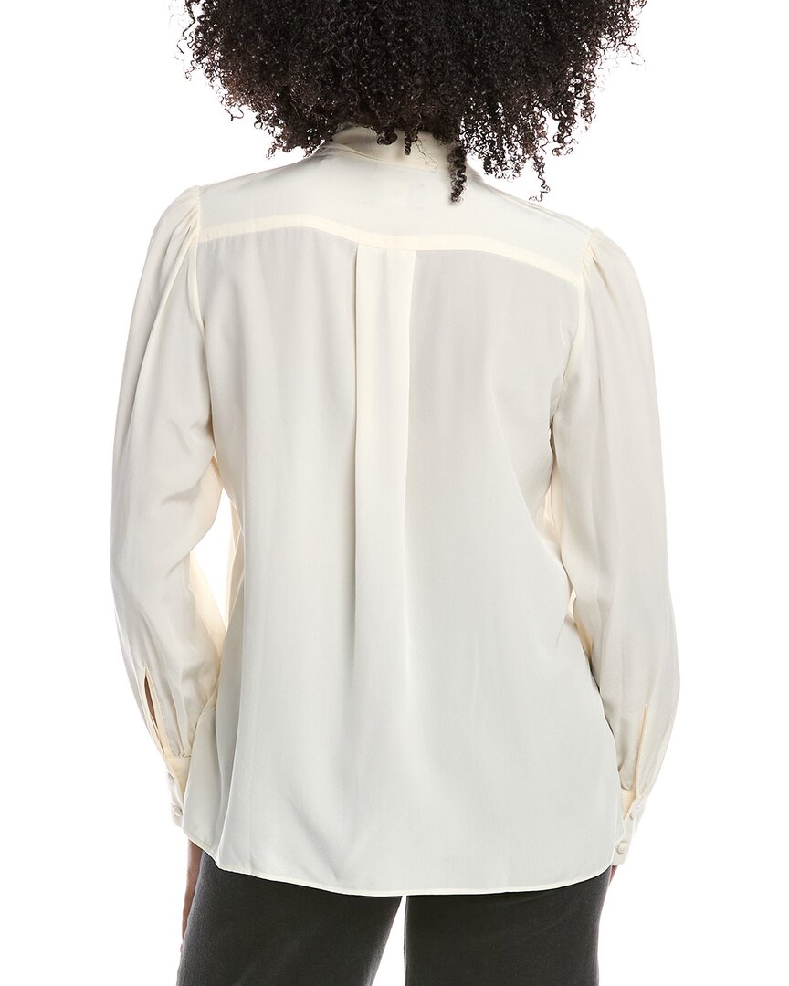 7 for all mankind sheer bow tie neck blouse