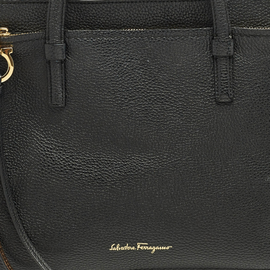 Salvatore Ferragamo Amy Black Leather Tote | ShopSimon