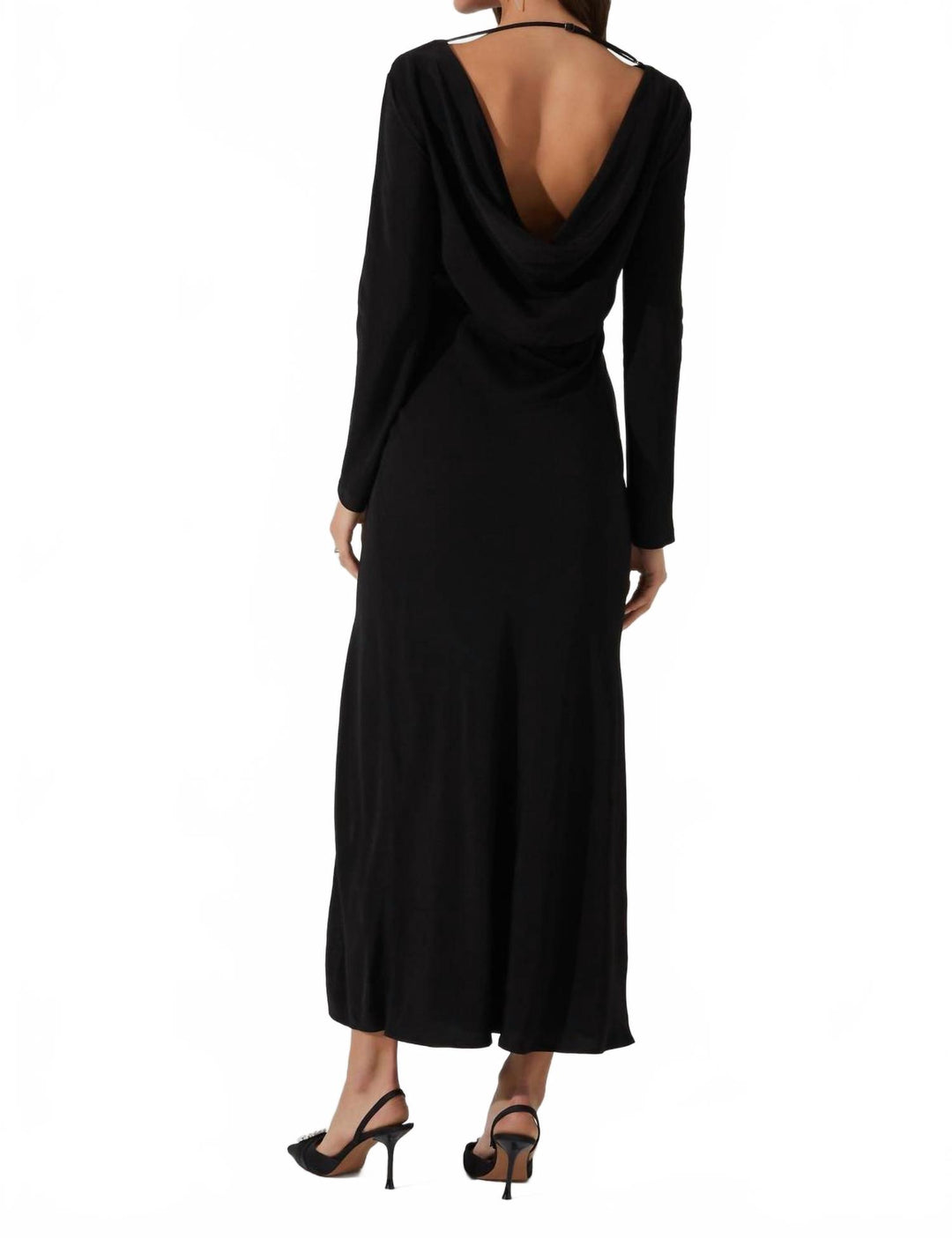 Astr The Label | Decima Cowl Neck Maxi Dress in Black | Size M