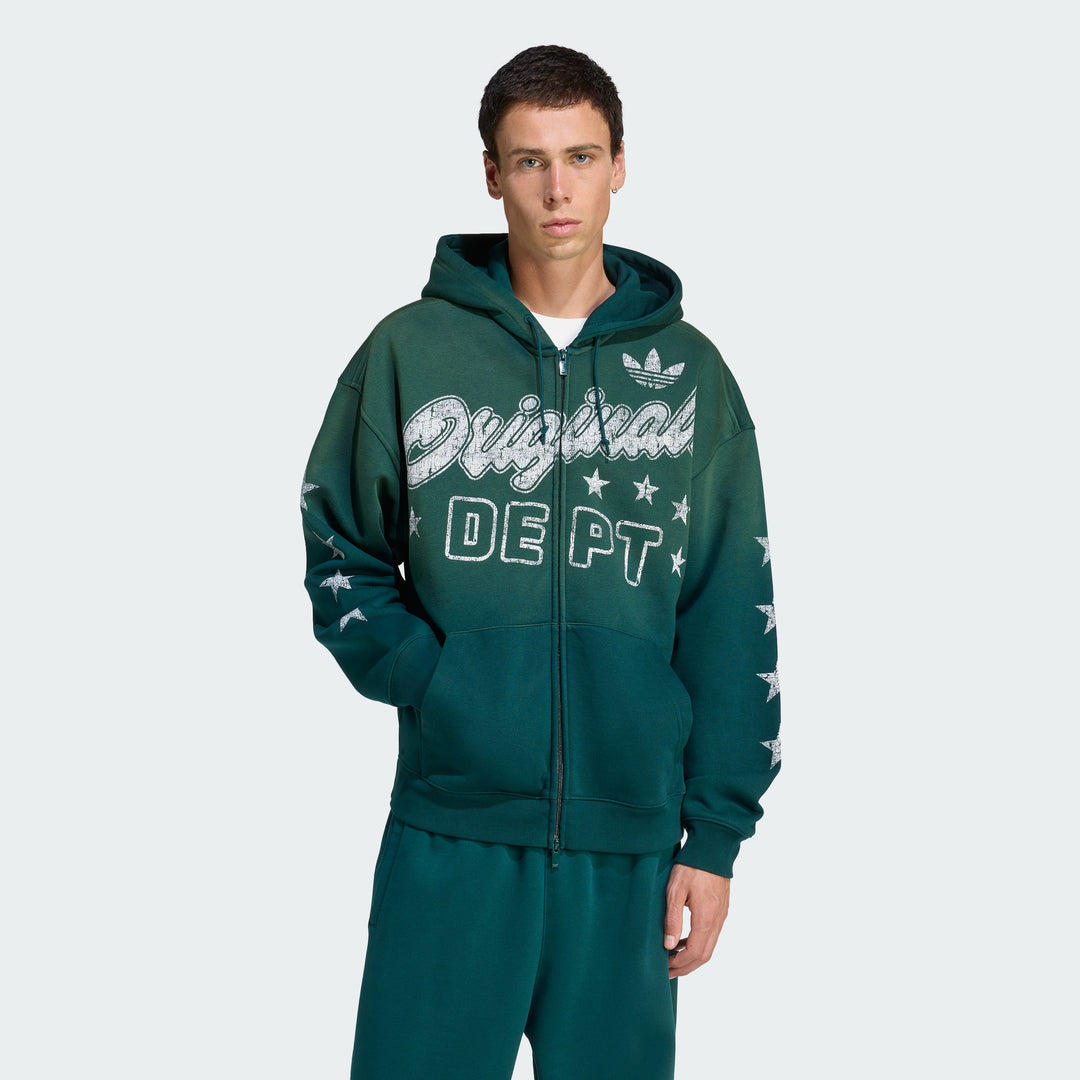 Deaile Zip Hoodie 即完アイテム グリーン 本日限定価格 adidas Men's Originals Dept. Graphic Full Zipper N/a | ShopSimon