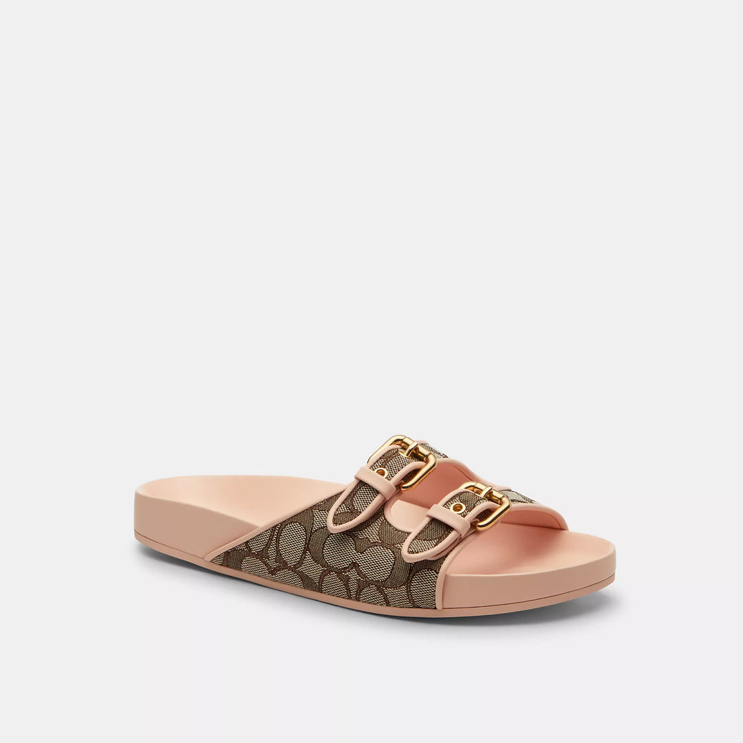 Coach Outlet Two Band Buckle Sandal In Signature Jacquard | ShopSimon
