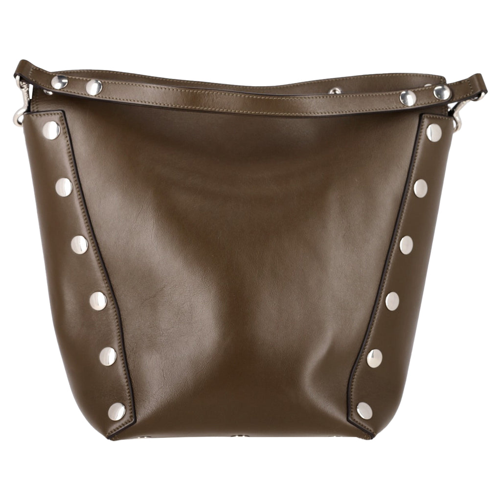 Mulberry Camden Studded Bag In Olive Green Leather ShopSimon