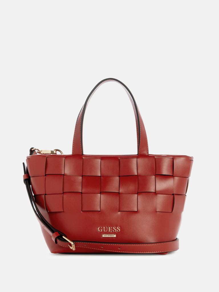 Guess Factory Bordizzo Woven Small Satchel | ShopSimon