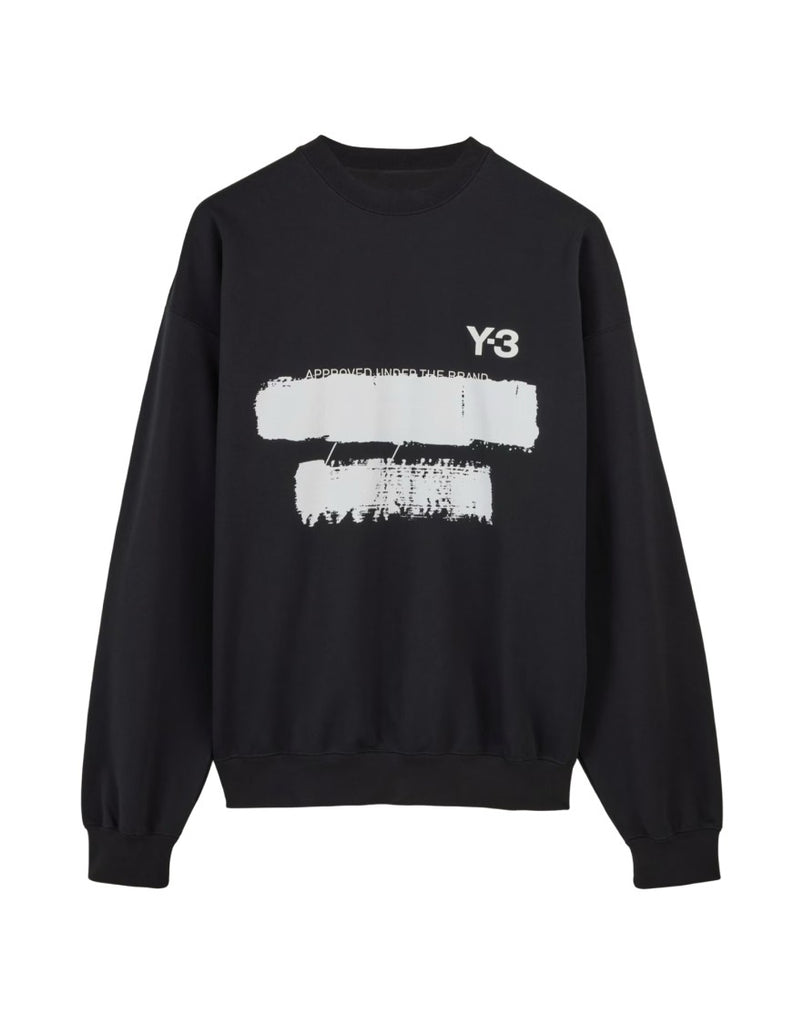 Y-3 / Y-3/スウェット/XS/コットン/BLK/HG8799/22SS　LOGO CREW SWEATSHIRT Y-3 Crew Neck Cotton Sweater With Black Logo | ShopSimon