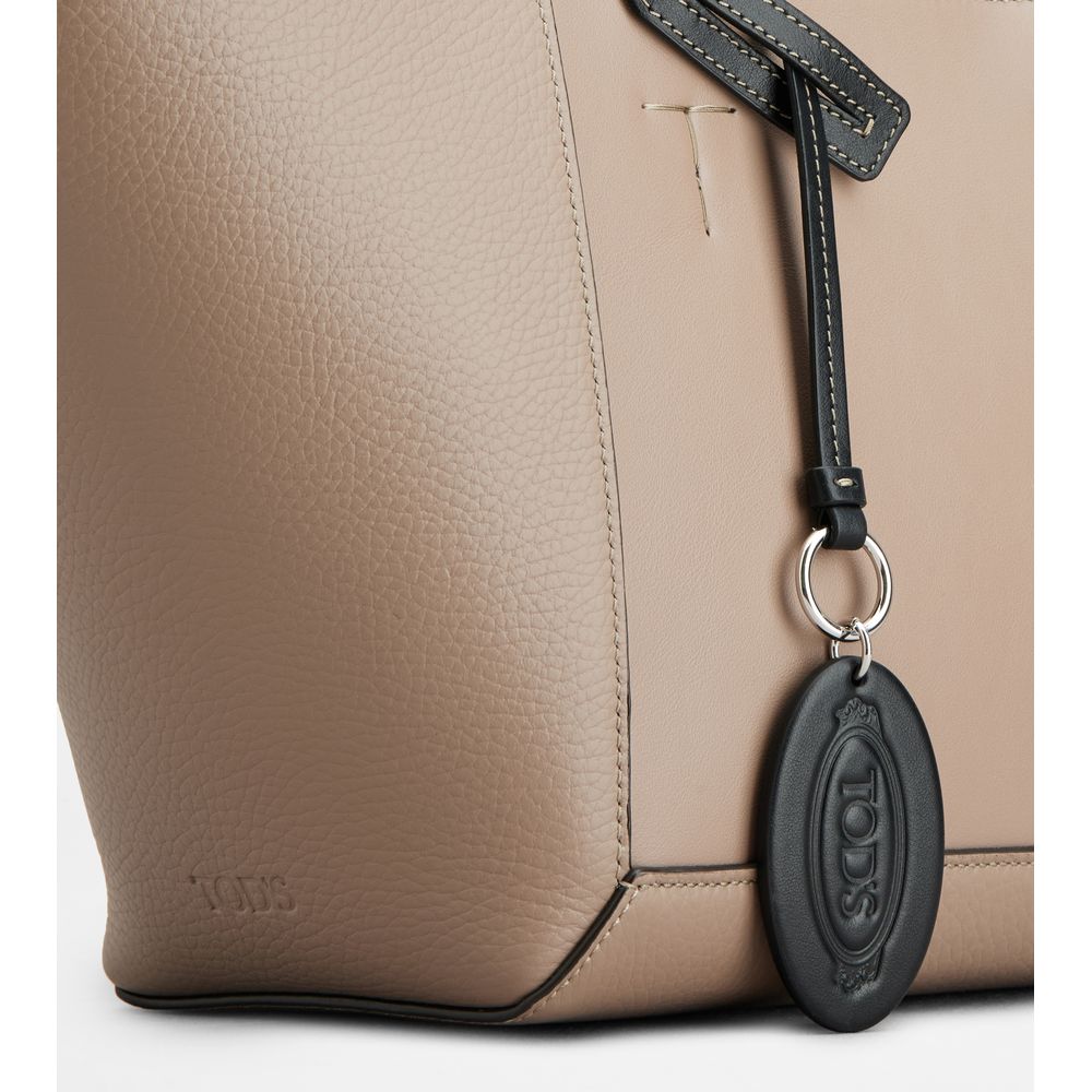 【関税＆送料込み】Tod'S \"Double Up\" Shopping Bag Woman BLACK Tod's Double Up Shopping Bag in Leather Medium