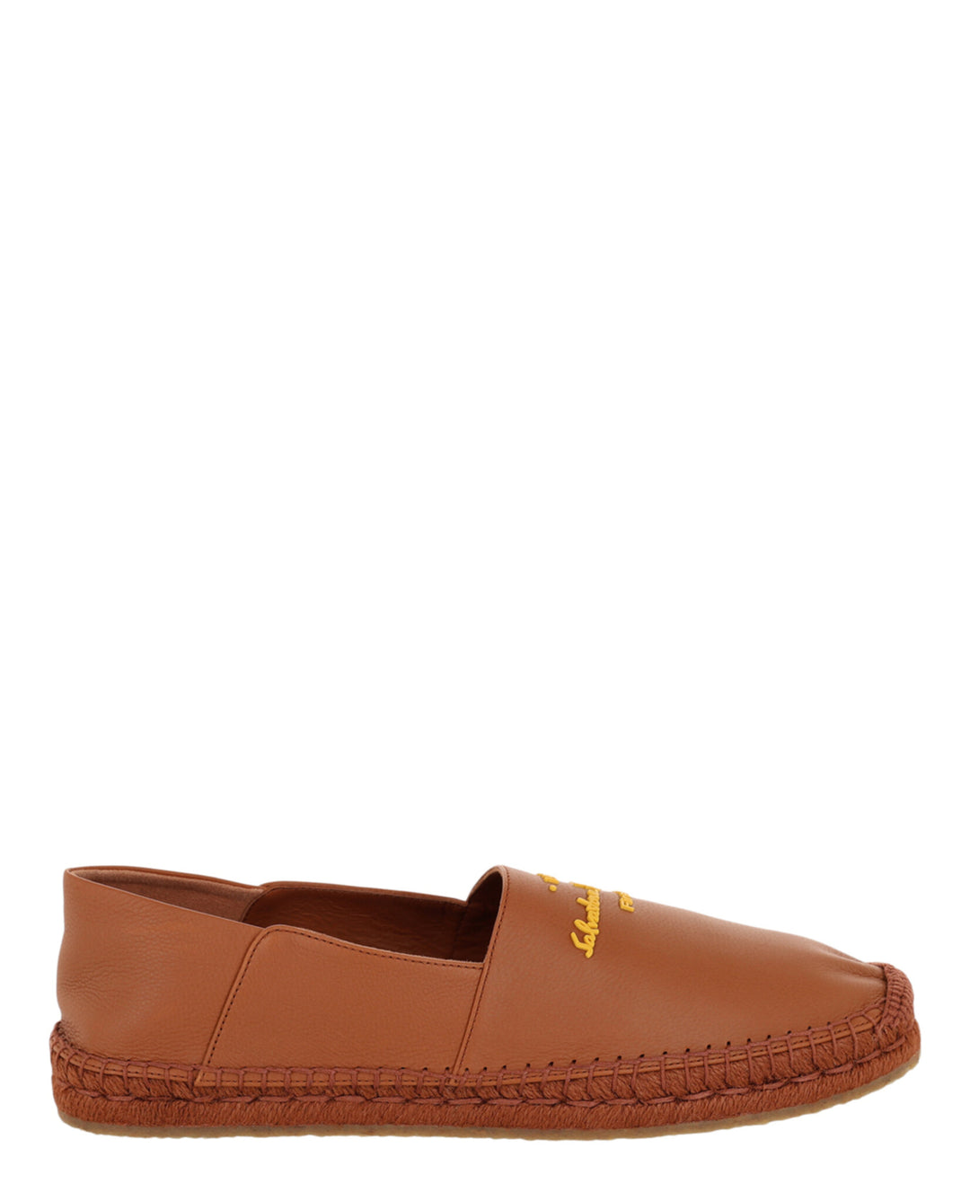 Ferragamo Gus Leather Espadrille, Brown Salvatore Ferragamo Gus Leather Espadrilles | ShopSimon main image 4