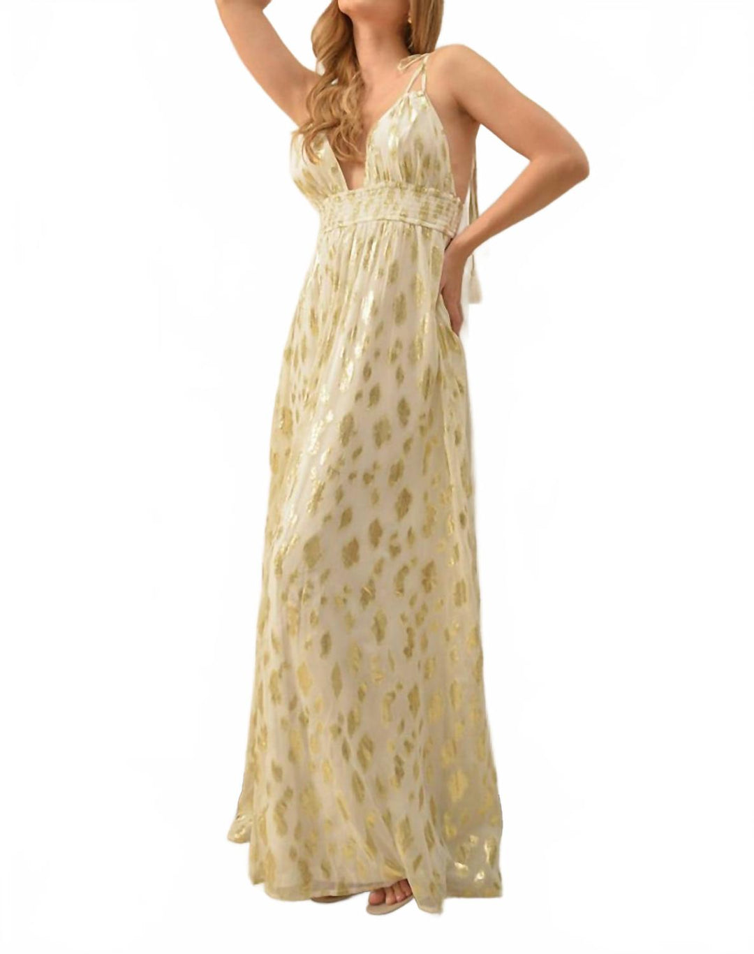 Steffany Milano Lili Maxi Dress In Gold