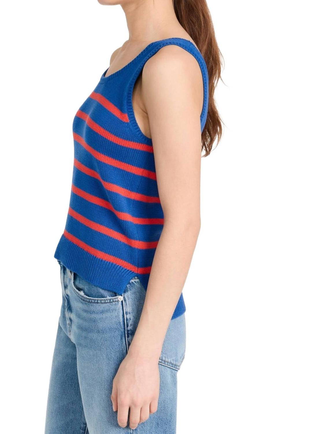 KULE The Gio Tank Top In Denim/poppy | ShopSimon