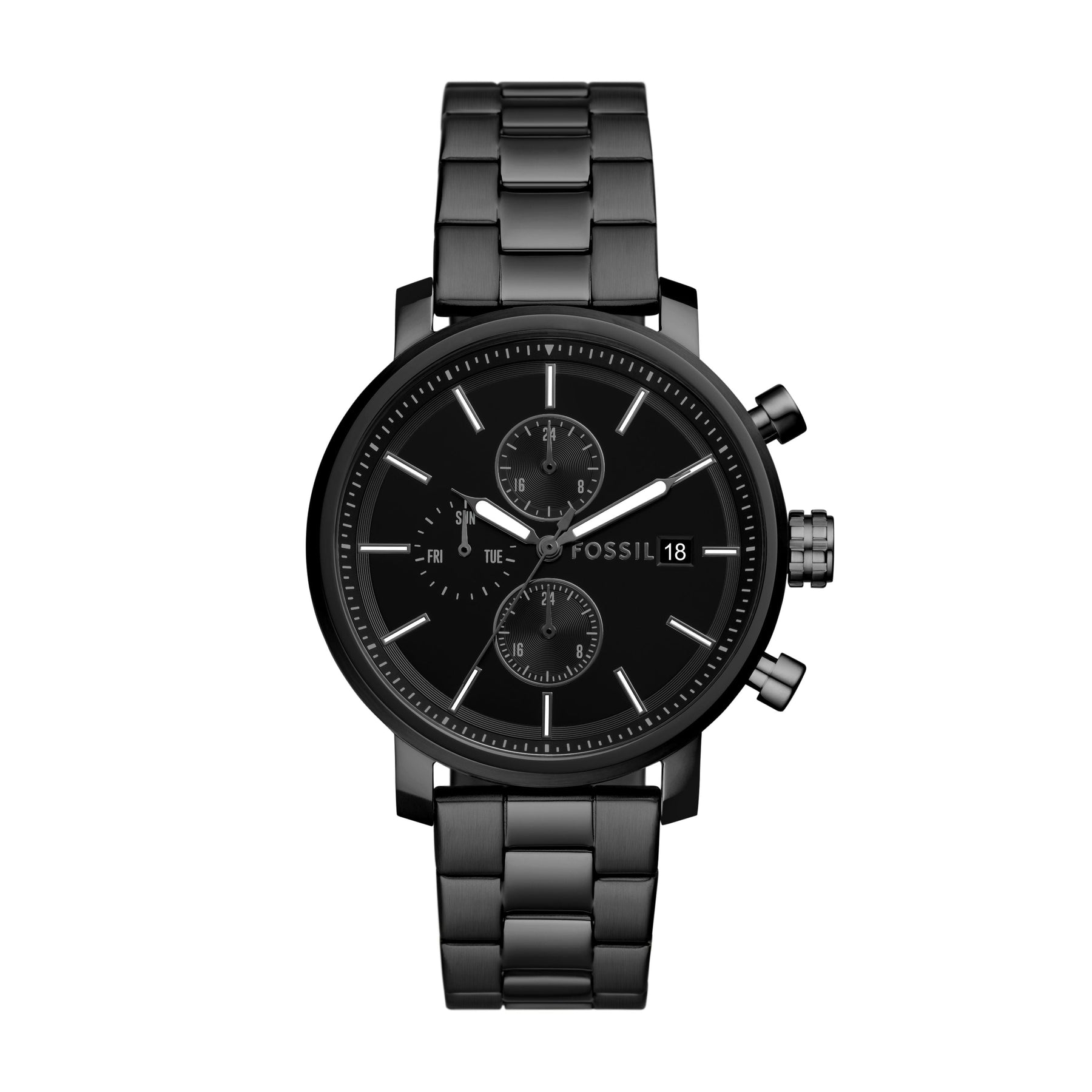 Fossil men’s rhett 42mm multifunction, black stainless steel .23 Reg: 5