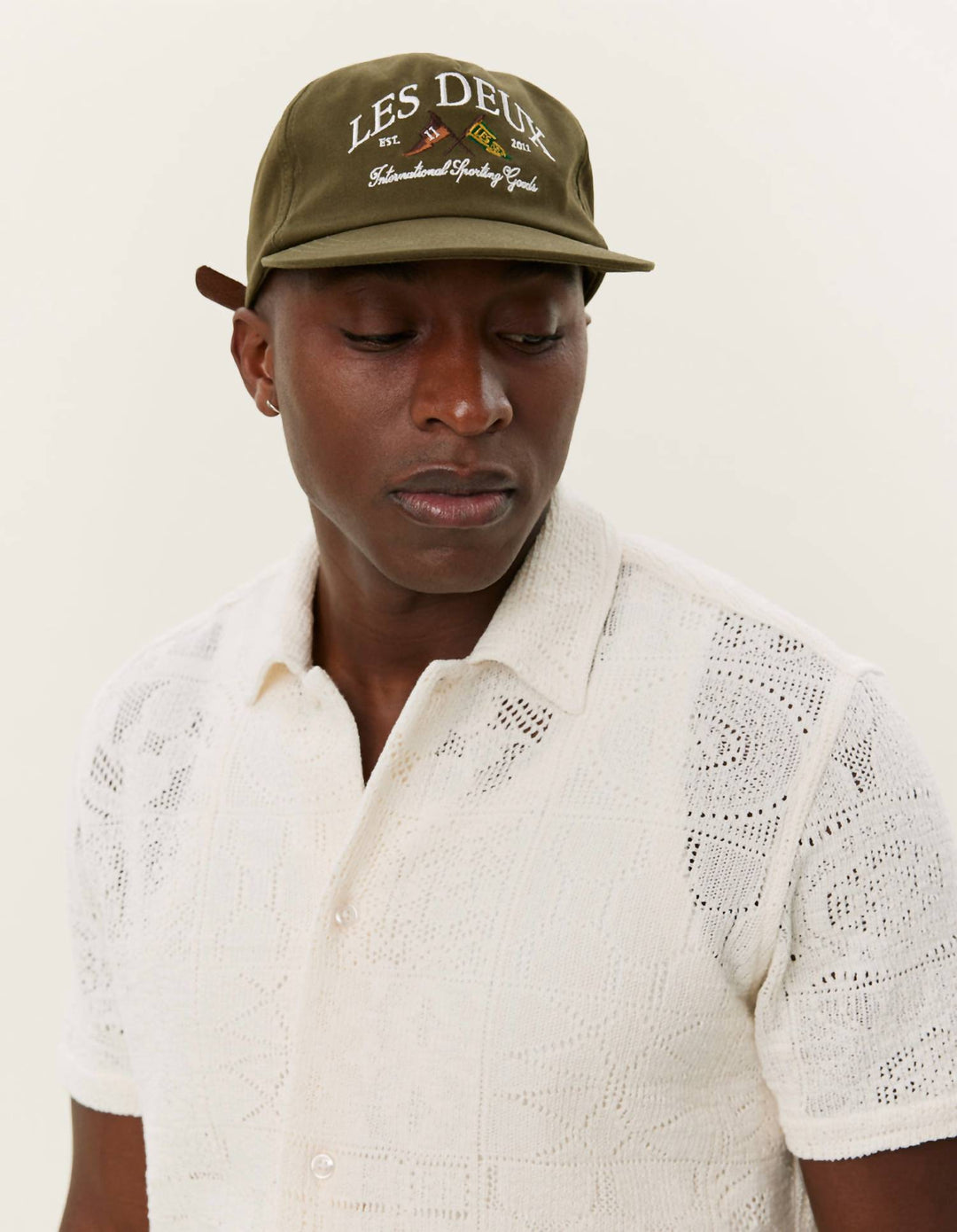 Les Deux Hector Lace Short Sleeve Shirt In Ivory | ShopSimon