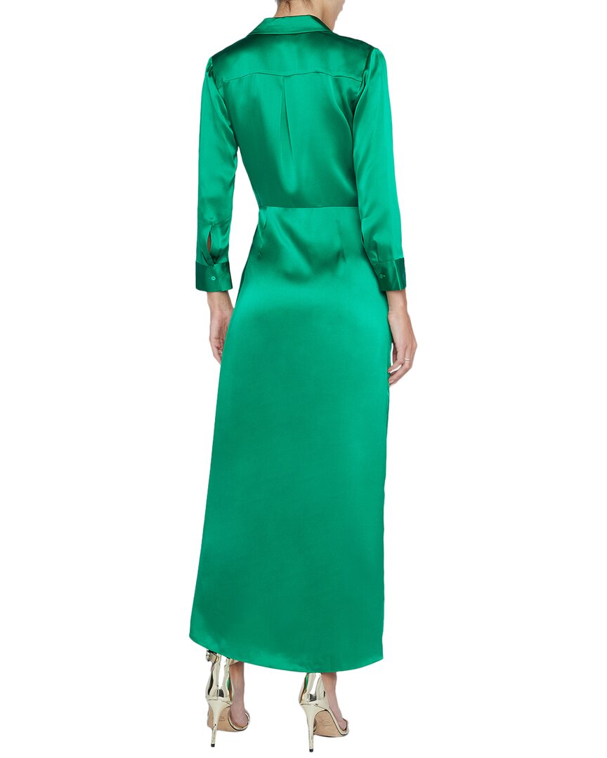 l'agence kadi silk wrap dress L'Agence - Sea Green Kadi Wrap Dress