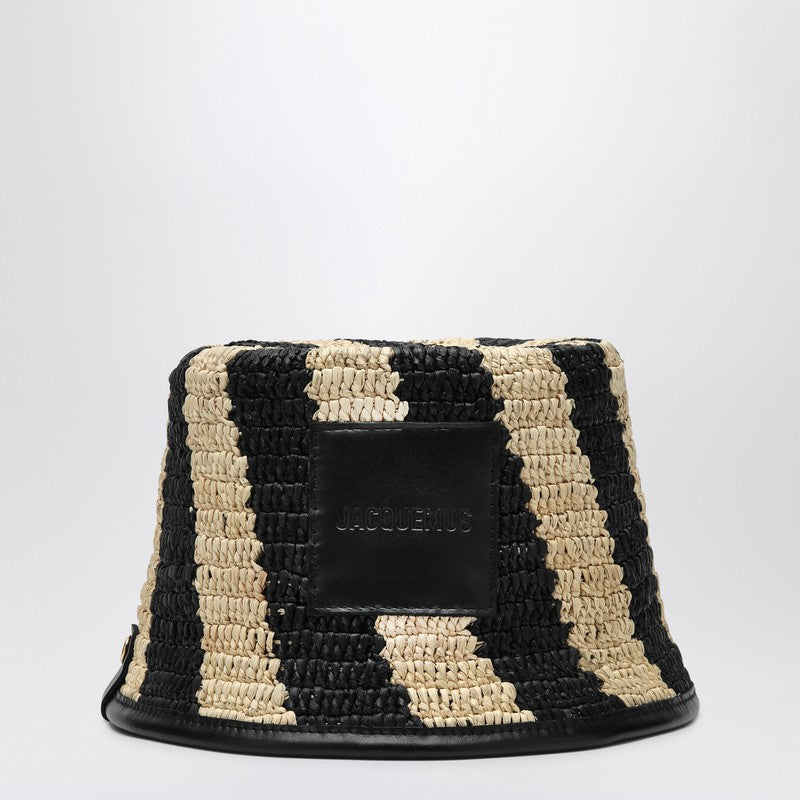 帽子・その他 JACQUEMUS Le Bob Soli striped raffia bucket hat Jacquemus Women's Le Bob Soli Striped Raffia Bucket Hat