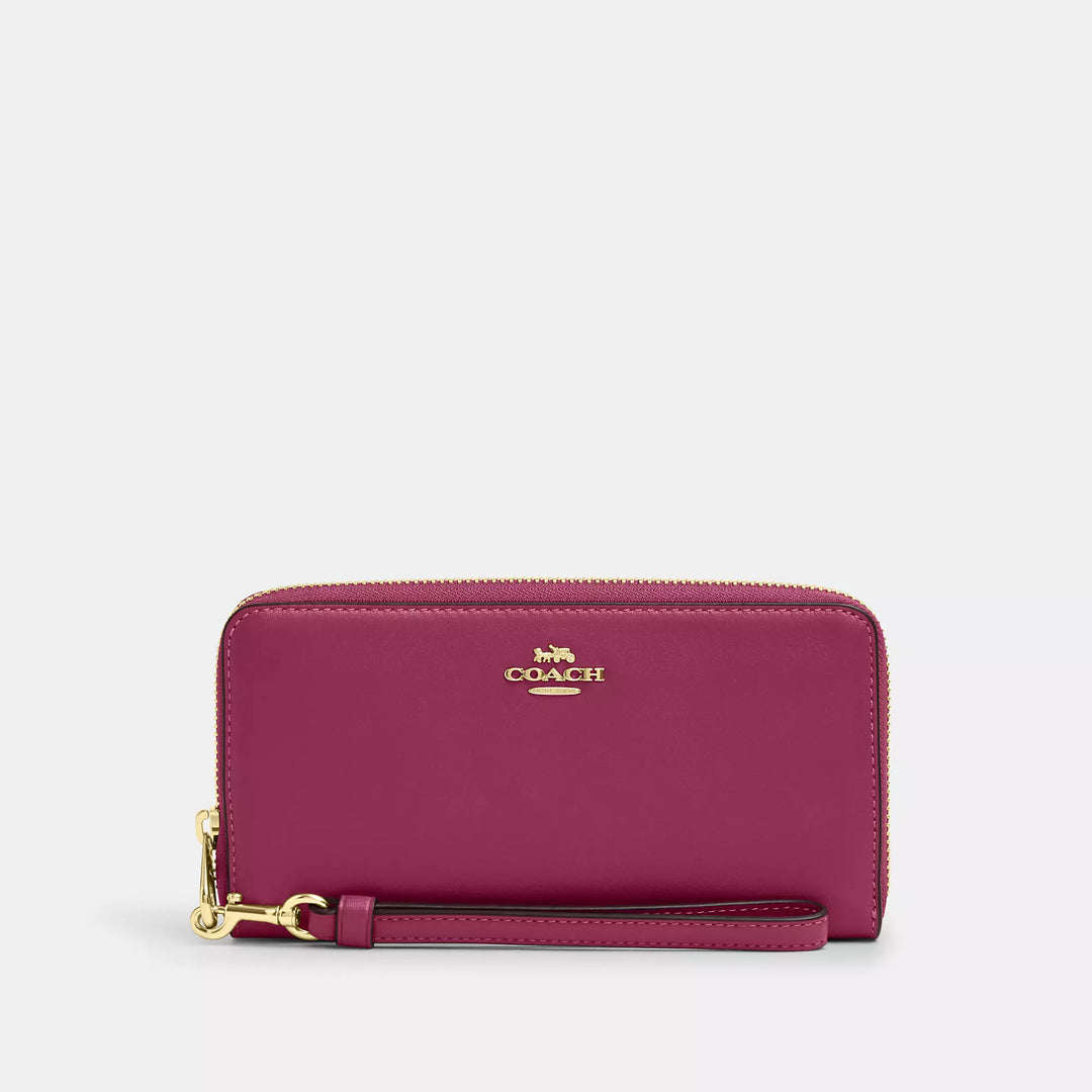 NEW Coach Long Zip Around Wallet shops in Signature Canvas in Miami Red